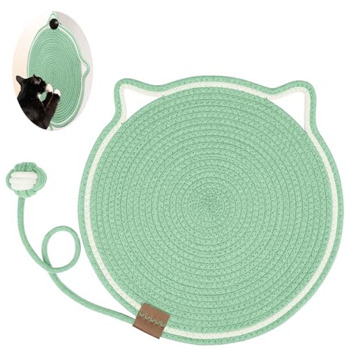 Kratzmatte für Katzen, natürliches Baumwollseil, 39 cm, rund, horizontal, Boden-Kratzpads für Innenkatzen, Katzenmöbelschutz für Wand, Couch, Teppiche, Sofas Kratzmatte für Katzen, natürliches Baumwollseil, 39 cm, rund, horizontal, Boden-Kratzpads für Innenkatzen, Katzenmöbelschutz für Wand, Couch, Teppiche, Sofas von Letalong