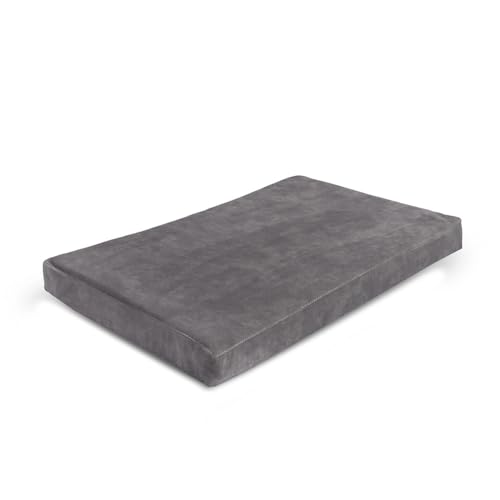 Letti Moderni Haustierbett Soffy Mat 6 cm Höhe, mit braunem oder grauem Kopfteil (Braun, 70 x 90 cm) von Letti Moderni