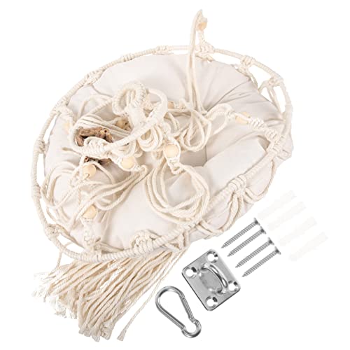 Levemolo Handgefertigtes Katzenbett Aus Makramee Schaukel-Stil Hängendes Katzenhängemattenbett Komfort Im Innenbereich Für Katzenentspannung Levemolo Handgefertigtes Katzenbett Aus Makramee Schaukel-Stil Hängendes Katzenhängemattenbett Komfort Im Innenbereich Für Katzenentspannung von Levemolo
