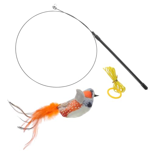 Levemolo Interaktives Katzenspielzeug mit fliegendem Vogel und Katzenminze realistische zwitschernde Vogelbewegung Teaser-Zauberstab für Hauskatzen Levemolo Interaktives Katzenspielzeug mit fliegendem Vogel und Katzenminze realistische zwitschernde Vogelbewegung Teaser-Zauberstab für Hauskatzen von Levemolo