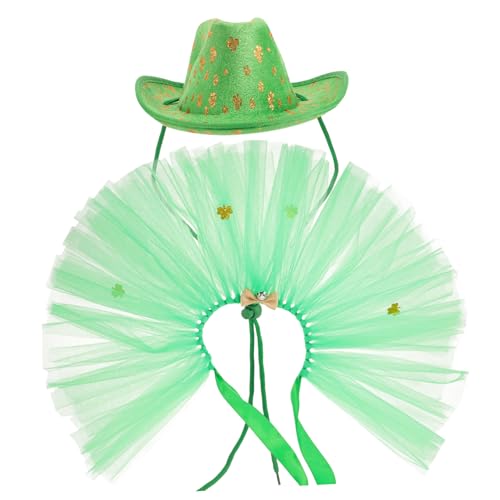 Levemolo 1 Satz Urlaubskleidung für Haustiere Haustierkostüm zum St. Patricks Day Grünes Kleeblatt-Hundestirnband st Patricks Day kostüm Saint Patricks Day kostüm Hüte Make-up-Stirnband Hut von Levemolo