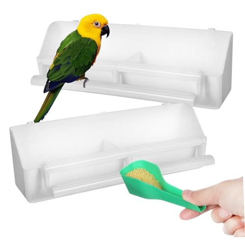 Levemolo 1satz Vogel Futterspender Käfigmontage Futterbox Mit Für Wellensittiche Zubehör Für Vogelkäfige Mit Doppelten Fächern Gleichzeitigen Fütterung Von Wasser Und Futter von Levemolo
