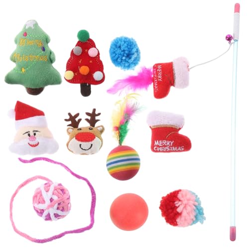 Levemolo 1satz Katzenspielzeug Weihnachten Interaktive Katzenangel Mit Geräusch Teiliges Für Gesunde Bewegung Und Spielzeit Fördert Die Bindung Zwischen Katze Und Besitzer von Levemolo