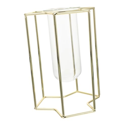 Levemolo 1 Stück Glasrohrvase Hydroponic Container Glaspflanzrohr Mit Eisenkunsthalterung Levemolo 1 Stück Glasrohrvase Hydroponic Container Glaspflanzrohr Mit Eisenkunsthalterung von Levemolo