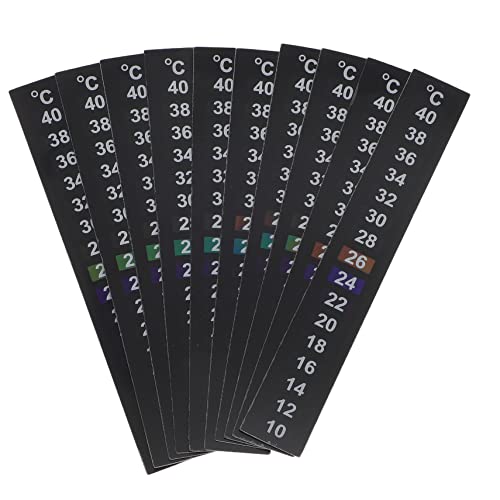 Levemolo 10stücke Aquarium Thermometer Aufkleber Für Selbstklebende Temperaturstreifen Für Fischbecken Farbwechsel Thermometer Für Präzise Wassertemperaturmessung von Levemolo