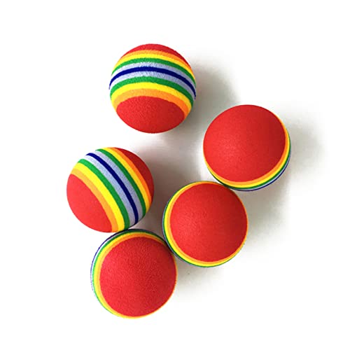 Levemolo 12 Stück Eva Regenbogenball Interaktives Hundespielzeug für Training Kauen und Beschäftigung Langlebig und Sicher für Haustiere von Levemolo