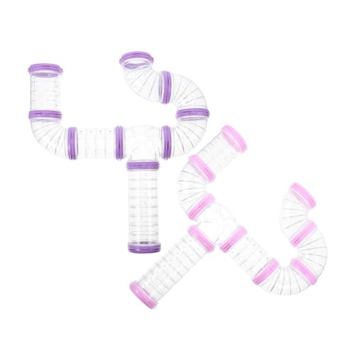 Levemolo 16 Stück Teiliges DIY Hamster Tunnel aus Dickem Kratzfestem Material Transparentes Außentunnel-zubehör zur Käfigerweiterung Einfach zu Montierende Röhrenplatten für Kleintiere von Levemolo