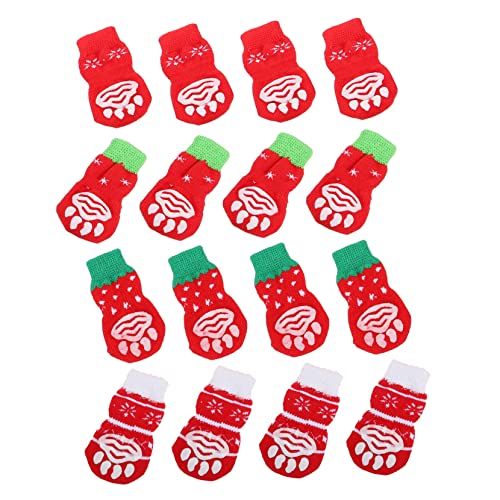 Levemolo Haustiersocken für Weihnachten 16er-Pack Hundesocken Ohne Sohlen Stilvolles Schuhwerk für Hunde Levemolo Haustiersocken für Weihnachten 16er-Pack Hundesocken Ohne Sohlen Stilvolles Schuhwerk für Hunde von Levemolo