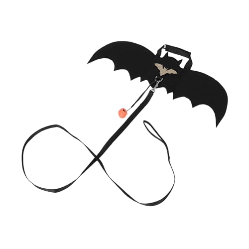 Levemolo 2 Sets Halloween-fledermausflügel Für Haustiere: Fledermauskostüm Für Katzen Und Hunde Mit Kürbisförmigen Glöckchen, Party-anziehzubehör Für Kätzchen, Jungen, Mädchen Und Welpen von Levemolo