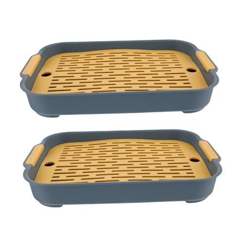 Levemolo 2 Stück Box Haustiertoilette Hamstertoilette Kunststoff Hasentöpfchen Hasenkäfig Toilette Kaninchentoilette Hasentrainertoilette Kaninchentöpfchen Hasentoilette Katzentoiletten von Levemolo