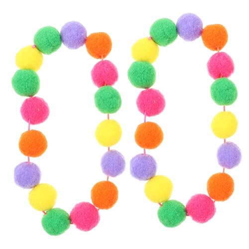 Levemolo 2 Stück Bunte Elastische Katzenhalsbänder mit Plüschball anhänger Weiche Hautfreundliche für Katzen und Kleine Hunde Dekorativ und Bequem Passend für Welpen und Kätzchen von Levemolo