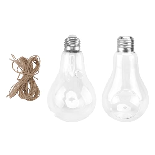 Levemolo 2 Stück Hängende Glasvasen im Glühbirnen-Design Hydroponische Blumenvase für Home Dekoration Kreative Sukkulenten Pflanzenhalter für Tisch und Wand Transparent Stilvoll und von Levemolo