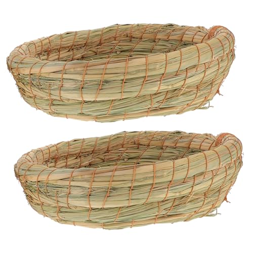 Levemolo 2 Stück Handgewebtes Kleines Nest aus Natürlichem Stroh für Hamster Kaninchen Kleintiere Gemütliche Schlafunterlage und Rückzugsort im Käfig Atmungsaktiv und Levemolo 2 Stück Handgewebtes Kleines Nest aus Natürlichem Stroh für Hamster Kaninchen Kleintiere Gemütliche Schlafunterlage und Rückzugsort im Käfig Atmungsaktiv und von Levemolo
