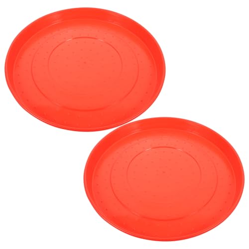 Levemolo 2 Stück Teiliges Geflügel Futternapf aus Robustem Material Kippsichere Hühner Fütterungsschale Runde Futter und Wasserschale Langlebig und Korrosionsbeständig für Geflügelhaltung von Levemolo