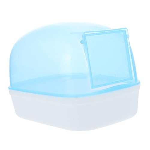 Levemolo 2 Stück Transparente Hamster Badewanne Abnehmbar Staubgeschützt Automatischer Türmechanismus Geeignet für Kleine Nager Praktische Haustier Badebox Stilvolles Blaues Design von Levemolo
