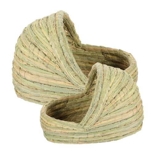 Levemolo 2pcs Stroh Woven Huhn Nest Bett Pad Chinchilla Käfig Guinea Pig Taube Papagei Vogel Nest Levemolo 2pcs Stroh Woven Huhn Nest Bett Pad Chinchilla Käfig Guinea Pig Taube Papagei Vogel Nest von Levemolo