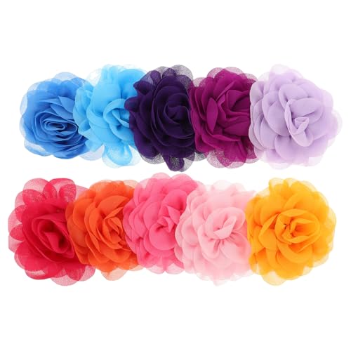 Levemolo 20 Stück Teiliges Bunte Chiffon Hundehalsbandblumen Weiche Pflegeleichte Haustierblumenanhänger Schleifen Halsbanddeko für Hunde und Katzen zu Festlichen Anlässen von Levemolo