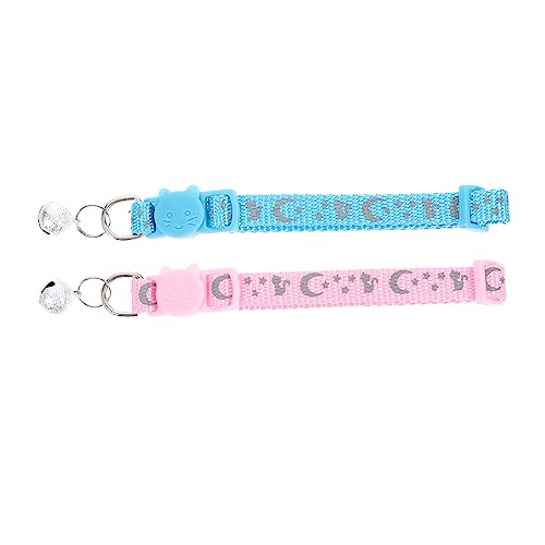 Levemolo Katzenhalsband aus Nylon reflektierende Sterne abreißbar verstellbar für Jungen Katzen Haustierhalsband Glocke für den Außenbereich Levemolo Katzenhalsband aus Nylon reflektierende Sterne abreißbar verstellbar für Jungen Katzen Haustierhalsband Glocke für den Außenbereich von Levemolo