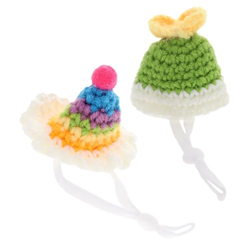 Levemolo Mini-haustierzubehör 2er-Pack Gestrickte Tiermützen Haustiermütze Für Hamster Chinchilla Bequem Verstellbar Für Haustiere Levemolo Mini-haustierzubehör 2er-Pack Gestrickte Tiermützen Haustiermütze Für Hamster Chinchilla Bequem Verstellbar Für Haustiere von Levemolo