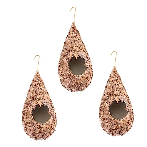 Levemolo 3er-Pack Stroh simuliertes Vogelnest Outdoor Garten dekoratives Vogelhaus Vogelhäuschen für draußen Levemolo 3er-Pack Stroh simuliertes Vogelnest Outdoor Garten dekoratives Vogelhaus Vogelhäuschen für draußen von Levemolo