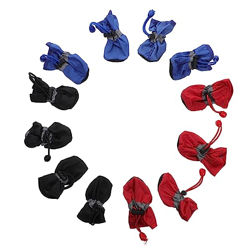 Levemolo Regenstiefel für Haustiere 3 Sets verdickte schneefeste Hundeschuhe wasserdichtes Nylon bequemes Baumwollfutter Seildesign Levemolo Regenstiefel für Haustiere 3 Sets verdickte schneefeste Hundeschuhe wasserdichtes Nylon bequemes Baumwollfutter Seildesign von Levemolo