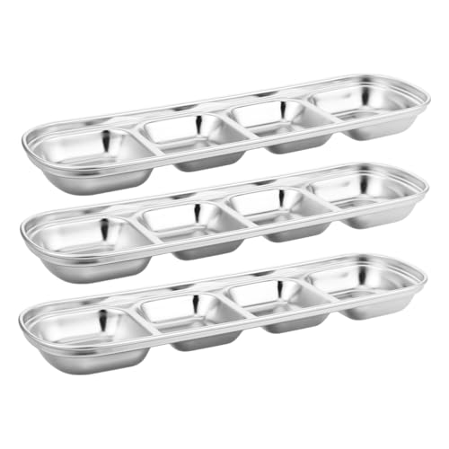 Levemolo 3 Stück Edelstahl Teiliges Pet Futtertablett mit Fächern Langlebiger Tragbarer Futternapf für Katzen Geteilte Snackschale Kompakt und Modern für Unterwegs und Zuhause Levemolo 3 Stück Edelstahl Teiliges Pet Futtertablett mit Fächern Langlebiger Tragbarer Futternapf für Katzen Geteilte Snackschale Kompakt und Modern für Unterwegs und Zuhause von Levemolo