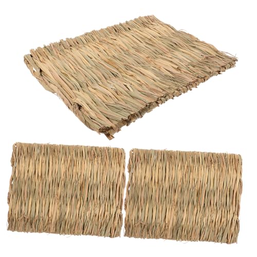 Levemolo 3stücke Woven Grass Mat Für Kleintiere Für Kaninchen Meerschweinchen Und Hamster Und Langlebig Fördert Und Natürlichem Heu Gefertigt von Levemolo