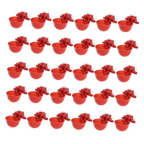 Levemolo 30 Stück Teiliges Automatische Geflügeltränke aus Abs Einstellbare Wassermenge Praktische Wasserschale für Hühner Tauben und Vögel Langlebiger Trinkbrunnen für von Levemolo