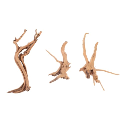 Levemolo 3stücke Natürliche Driftwood-Dekorationen Für Aquarien Lebensechte Versteckmöglichkeiten Für Fische Und Reptilien Für Aquariengestaltung Und Zufällige von Levemolo