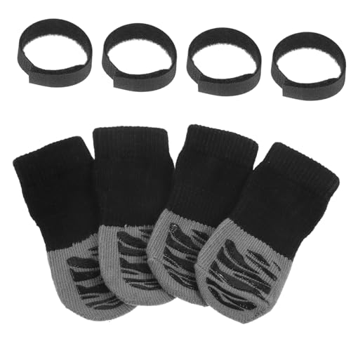 Levemolo 4er-Pack Haustiersocken Hundepfotenschoner Zum Spazierengehen Im Freien Widerstandsfähige Stiefelchen Für Hunde Schwarz/Streifen Levemolo 4er-Pack Haustiersocken Hundepfotenschoner Zum Spazierengehen Im Freien Widerstandsfähige Stiefelchen Für Hunde Schwarz/Streifen von Levemolo