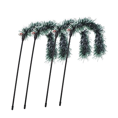 Levemolo 4stücke Interaktive Katzenspielzeuge Weihnachts-katzenangel Mit Glitzerfransen Für Kätzchen Und Katzen Aller Fördert Spiel Und Bewegung Einzigartiger Stil Mit Glocke Schafft von Levemolo
