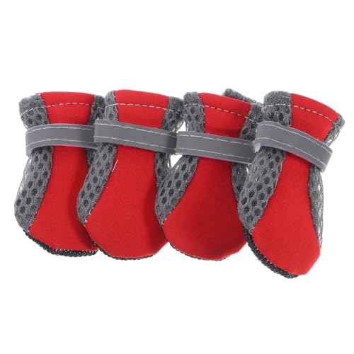 Levemolo Haustierschuhe Mit Verstellbarem Design 4 Stück – Hundeschuhe Aus Netzstoff Für Bequemes Spazierengehen Im Freien Levemolo Haustierschuhe Mit Verstellbarem Design 4 Stück – Hundeschuhe Aus Netzstoff Für Bequemes Spazierengehen Im Freien von Levemolo