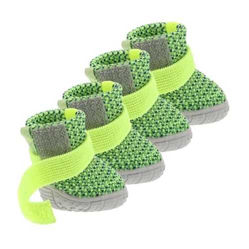 Levemolo 4 Stück Teiliges Atmungsaktive Yorkie Schuhe für Kleine Hunde rutschfeste Hundeschuhe mit Strapazierfähiger Sohle Ganzjahres Sportschuhe für Outdoor Spaziergänge und Sicheres von Levemolo