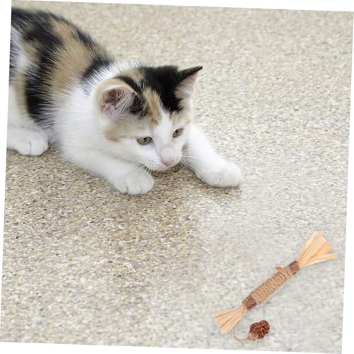 Levemolo 4 Stück Teiliges Katzenspielzeug Kauspielzeug für Kätzchen Beißfestes Interaktiver Pet Chew Stick zur Zahnreinigung und Aktivitätsförderung von Levemolo