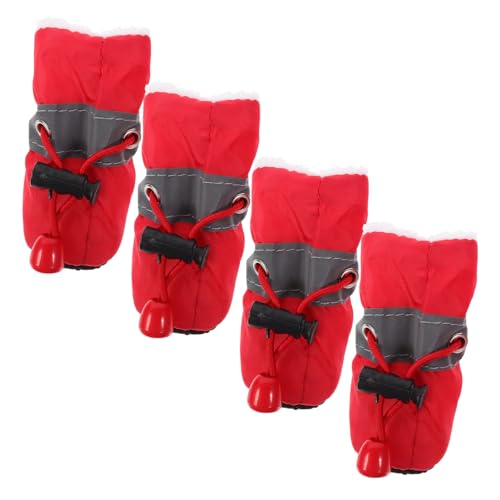 Levemolo 4 Stück rutschfeste Schuhe Für Haustiere Haustierschuhe Mit Kordelzug Haustierschuhe Für Regen Schützende Hundeschuhe Hundestiefel Mit Kordelzug Bequeme Hundeschuhe Stoff Rot Levemolo 4 Stück rutschfeste Schuhe Für Haustiere Haustierschuhe Mit Kordelzug Haustierschuhe Für Regen Schützende Hundeschuhe Hundestiefel Mit Kordelzug Bequeme Hundeschuhe Stoff Rot von Levemolo