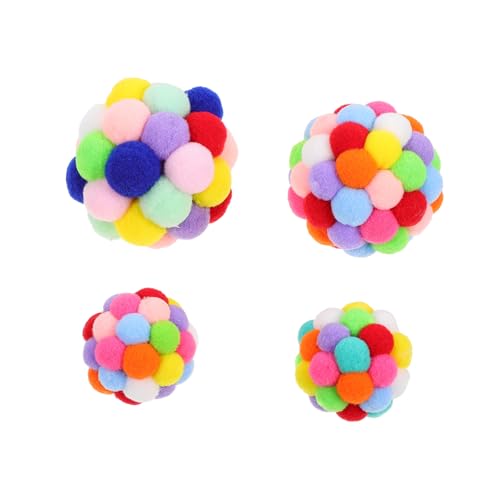 Levemolo 4 Stücke Plüsch Ball Katze Necken Spielzeug Bunte Katze Interaktives Spielzeug Haustierkauspielzeug Levemolo 4 Stücke Plüsch Ball Katze Necken Spielzeug Bunte Katze Interaktives Spielzeug Haustierkauspielzeug von Levemolo