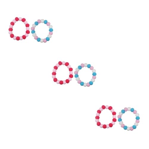 Levemolo 6 Stück Haustier Katzenhalsband Für Kleine Welpen Katzenpflege Halskette Plüsch Ball Plüsch Ball Haustierhalsband Haustier Schmuckhalsband Flauschiger Schal von Levemolo