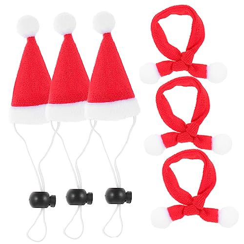 Levemolo 6 Teiliges Weihnachtsmütze Schal Set Für Haustiere, Mütze Für Katzen, Haustier Hundezubehör, Haustier Katzenmütze, Haustier Party Dekoration, Haustierbedarf, Haustierkostüme, von Levemolo