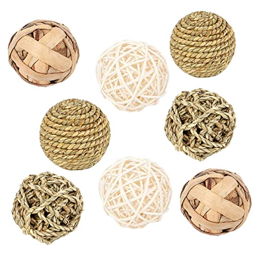 Levemolo 8stücke Hamster Molar Spielzeug Naturbelassene Kauspielzeuge Für Kleintiere Inklusive Weidenbälle Und Lustige Bunny Molar Bälle Zur Zahnpflege Und Käfigdekoration von Levemolo