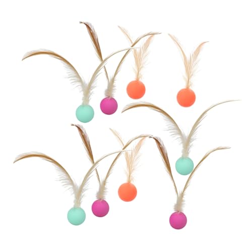 Levemolo 9 Stück Teiliges Elastisches Katzenspielzeug mit Hochprallen Bällen Interaktive Katzenspielzeuge für Drinnen Fördert Jagdinstinkt und Bewegung Geeignet für Katzen Kätzchen und von Levemolo