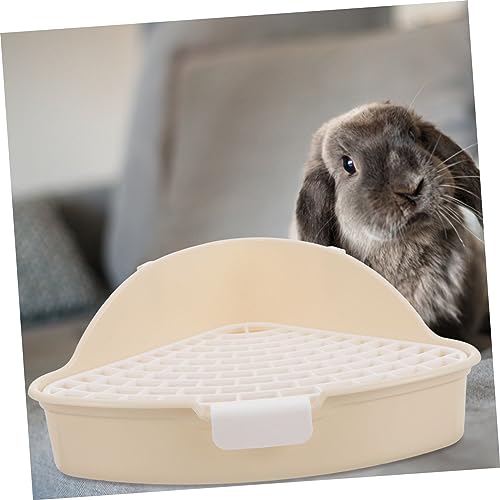 Levemolo Eckiges Kaninchenklo aus Dreieckige Katzentoilette mit Spritzschutz Platzsparendes Kleintier streubecken für Hasen Meerschweinchen und Hamster Abnehmbar und Leicht zu Reinigen von Levemolo