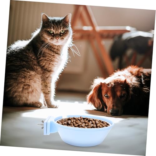 Levemolo Edelstahl Pet Food Bowl Langlebiger Aufhängbarer Futternapf in Pastellblau Runde Ecken Große Kapazität für Hunde und Katzen Sicher und Pflegeleicht von Levemolo