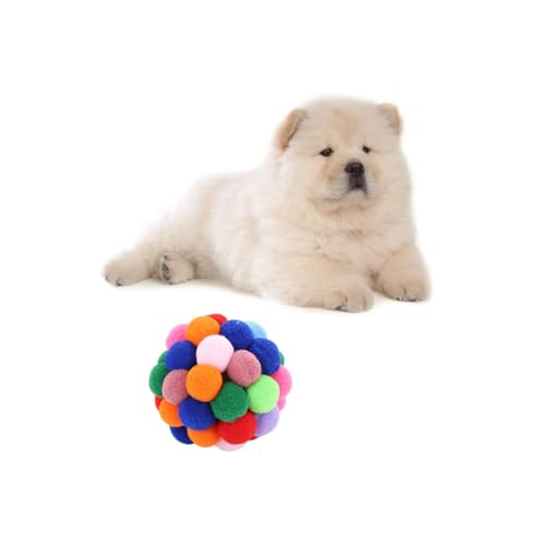 Levemolo Großer Katzenspielzeug Ball mit Glocke Bunter Kunststoff Klingelndes Katzenspielzeug für Katzen und Kätzchen Fördert Training und Bewegung Farbe Zufällig Zufällige von Levemolo