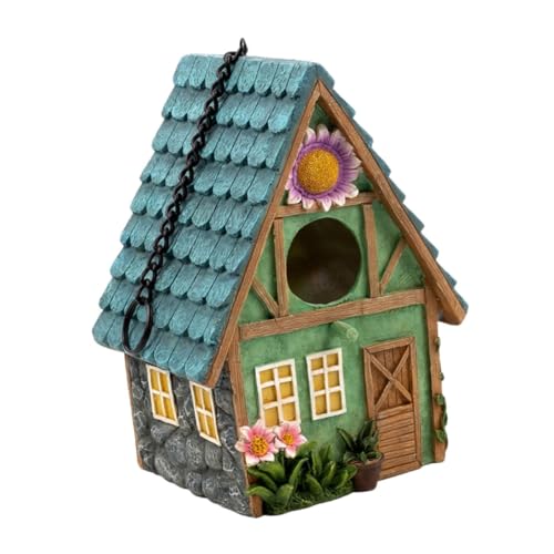 Levemolo Hängendes Vogelhaus aus Langlebigem Resin Garten Außendekor Wind Wetterfester Vogelschutz Vogelhäuschen für Kleinvögel Dekoratives Nistplatz-Modell von Levemolo