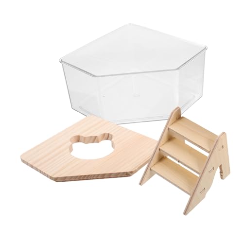 Levemolo 1satz Hamster Sandbad Box Mit Transparente Teilige Sandbadewanne Für Kleine Tiere Vielseitig Einsetzbar Als Bad Oder Toilette Und Für Nager von Levemolo