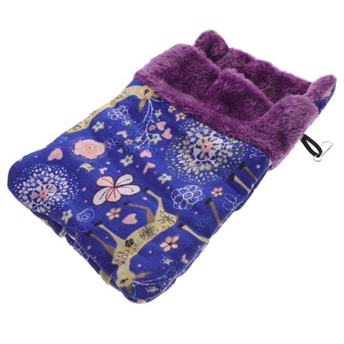 Levemolo Hamster Schlafsack aus Baumwolle Warmes Bett für Kleintiere Kuschelnest für Hamster Frettchen und Meerschweinchen für Winter Blau mit Niedlichem REH Design Levemolo Hamster Schlafsack aus Baumwolle Warmes Bett für Kleintiere Kuschelnest für Hamster Frettchen und Meerschweinchen für Winter Blau mit Niedlichem REH Design von Levemolo