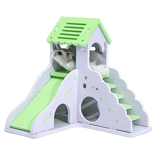 Levemolo Luxuriöses Hausspielzeug Für Eichhörnchen Hamster Holznest Spielplatz Grün Levemolo Luxuriöses Hausspielzeug Für Eichhörnchen Hamster Holznest Spielplatz Grün von Levemolo