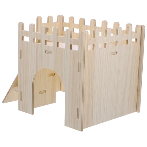 Levemolo Hamsterhaus aus Robustem Holz mit Leiter Multifunktionales Versteck und Tunnelspielzeug für Hamster Meerschweinchen Kleine Kaninchen Langlebiges Reißfestes Kleintier zubehör von Levemolo