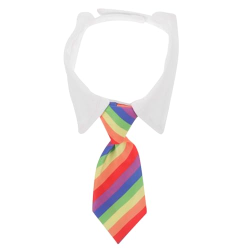 Levemolo Pet Rainbow Necktie Für Hunde Und Verstellbares Atmungsaktives Design Mit Regenbogenstreifen Als Kostümaccessoire Und Schlabberlätzchen Für Kleine Bis Große Haustiere von Levemolo