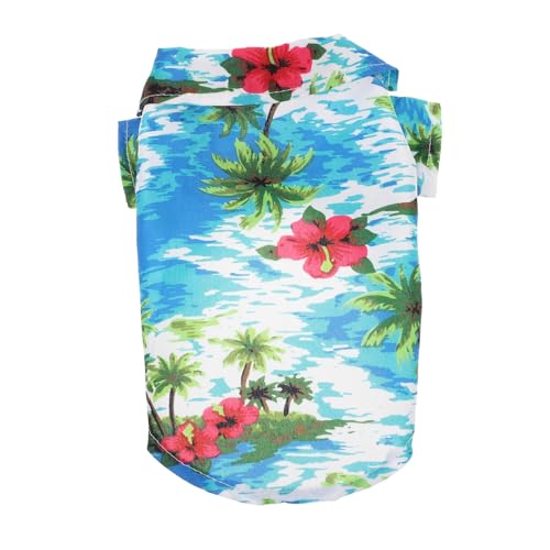 Levemolo Hawaiihemd Für Kleine Hunde Atmungsaktive Haustierkleidung Sommerhemd Welpen-Shirt Haustier-Accessoire Bezauberndes Design Kostümparty-Outfit Festivaleignung von Levemolo